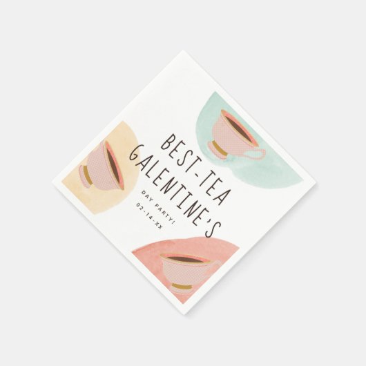 キュイ最高のテアス・ガレンティーヌの日パーティー スタンダードカクテルナプキン (角)