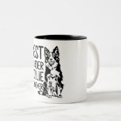 キュイ最高の縁どコリーパパエバ愛犬家 ツートーンマグカップ (正面右)