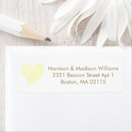 キュイ淡い色のイエローハートカスタム差出人住所 ラベル