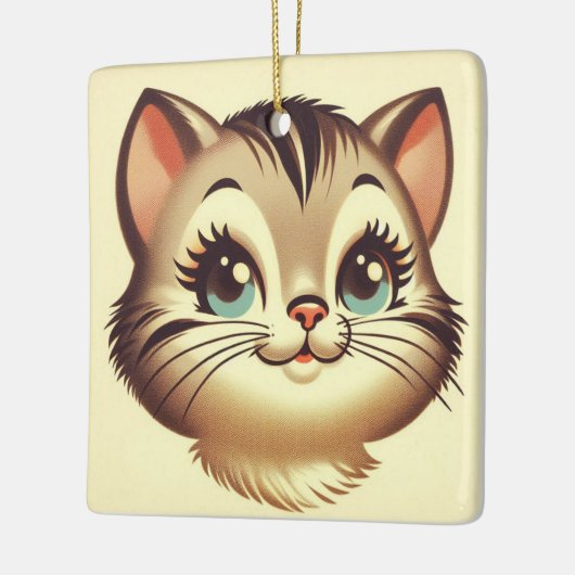 キュイ熱狂するミッドコンテンポラリーセンチュリースタイル子猫 セラミックオーナメント (左)