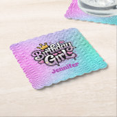 キュイ王室の誕生日ガールパーティー紙コースター ペーパーコースター (アングル)