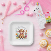 キュイ素朴ベビーハイランドカウズ ペーパープレート (パーティー)