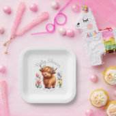 キュイ素朴ベビーハイランドカウズ ペーパープレート (パーティー)