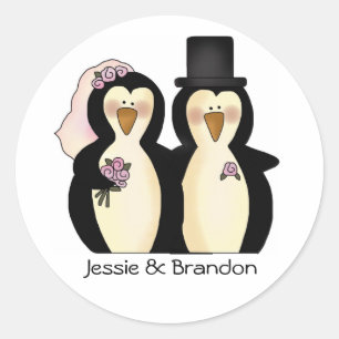 キュイ結婚ズペンギン封筒用シール ラウンドシール