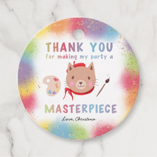 キュイ絵画ズパーティーキティキャット誕生日 フェイバータグ (正面)