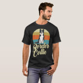 キュイ縁どコリー犬ヴィンテージレトロ Tシャツ (正面フル)