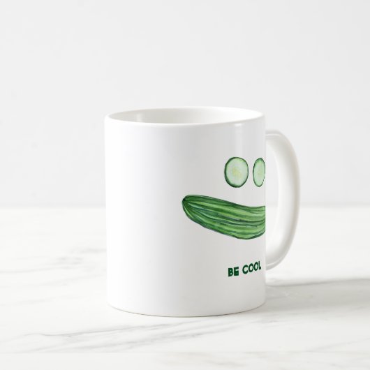 キュウカッコいいリ「BE」の水カッコいい色とおもしろいして コーヒーマグカップ (正面右)