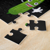 キュウリおもしろいの漬物踊り食品 ジグソーパズル (側面)