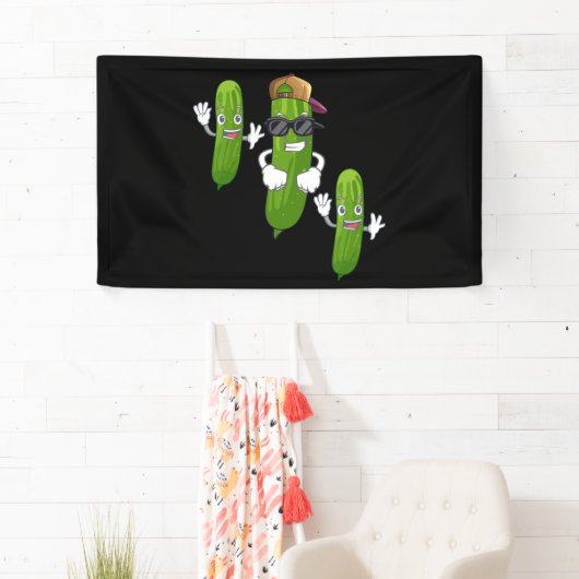 キュウリおもしろいの漬物踊り食品 横断幕 (インサイチュ)