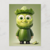 キュウリおもしろいーキャラクター ポストカード (正面)