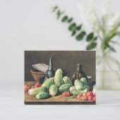 キュウリとトマトを使った静物体験 ポストカード (スタンド正面)