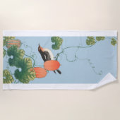 キュウリに鳴く鳥 ビーチタオル (正面)