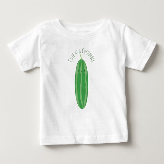 キュウリのかわいいとしておもしろいかわいいユニセックス ベビーTシャツ (正面)