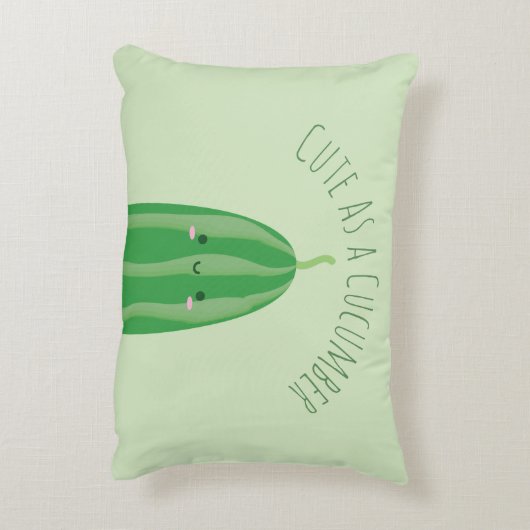 キュウリのかわいいとしておもしろいかわいい アクセントクッション (裏面(縦))