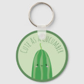 キュウリのかわいいとしておもしろいかわいい キーホルダー (正面)