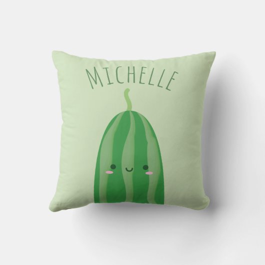 キュウリのかわいいとしておもしろいかわいい クッション (裏面)