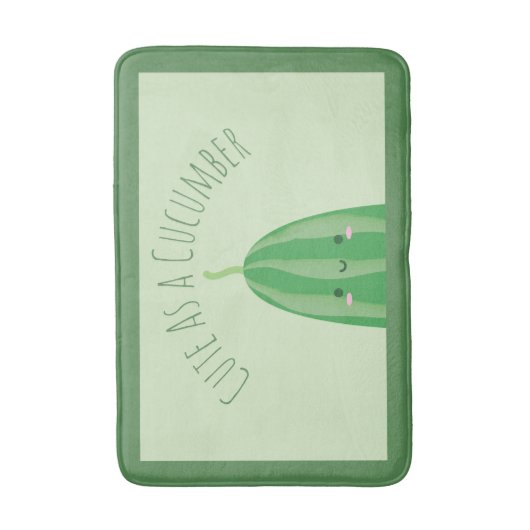 キュウリのかわいいとしておもしろいかわいい バスマット (正面縦)