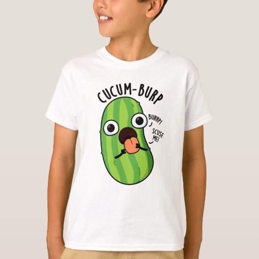 キュウリのゲップ おもしろきゅうりダジャレ Tシャツ (正面)