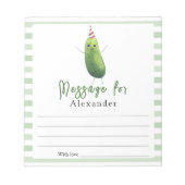 キュウリの大きなディル時間カプセルメッセージ ノートパッド (正面)