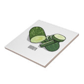 キュウリの漫画イラストレーション タイル (側面)