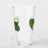 キュウリの漫画イラストレーション タンブラーグラス (左)