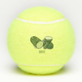 キュウリの漫画イラストレーション テニスボール (裏面)