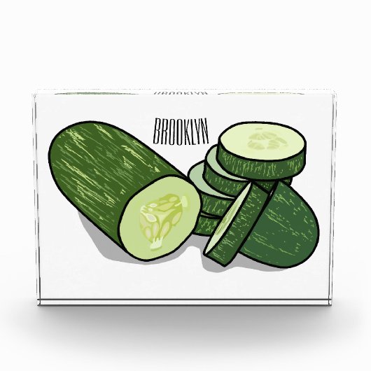 キュウリの漫画イラストレーション フォトブロック (正面)