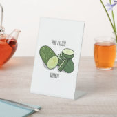 キュウリの漫画イラストレーション 台座サイン (インサイチュ)