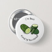 キュウリの漫画イラストレーション 缶バッジ (正面&裏面)