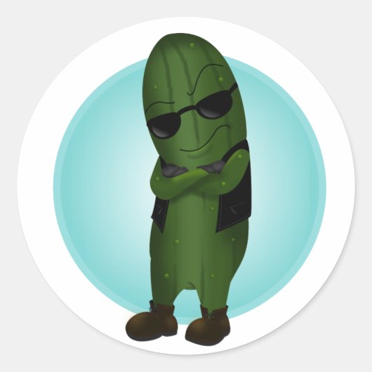 キュウリカッコいいとして ラウンドシール (正面)