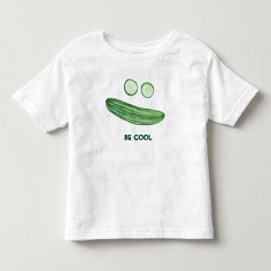 キュウリカッコいいーの水の色おもしろい顔として トドラーTシャツ