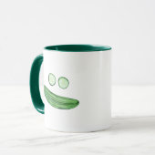 キュウリカッコいいーの水の色のキュウおもしろいリの顔として マグカップ (正面左)