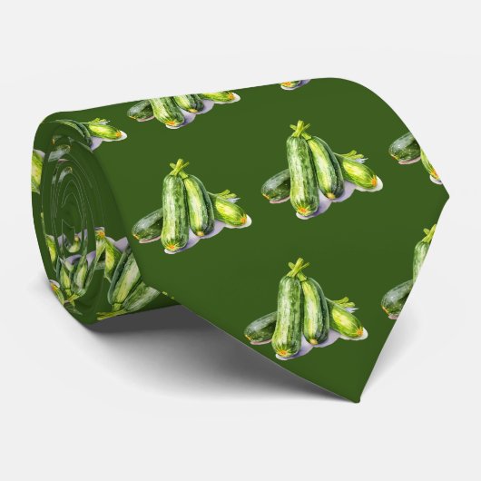 キュウリクールタイル模様の野菜 ネクタイ (ロール)