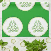 キュウリスライスのパターン キッチンタオル (折り畳み)