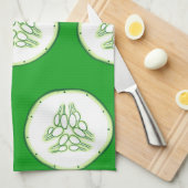 キュウリスライスのパターン キッチンタオル (四つ折り)