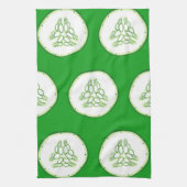 キュウリスライスのパターン キッチンタオル (縦)