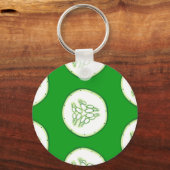 キュウリスライスのパターン キーホルダー (正面)