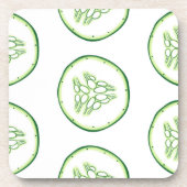 キュウリスライスのパターン コースター (正面)