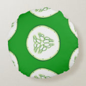 キュウリスライスのパターン ラウンドクッション (裏面)