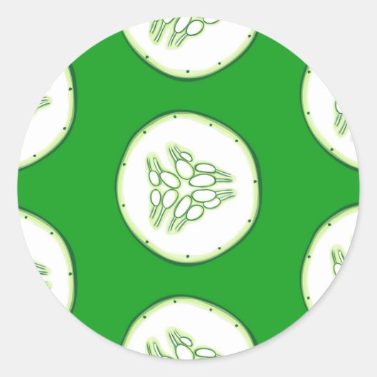 キュウリスライスのパターン ラウンドシール (正面)