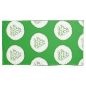 キュウリスライスのパターン 枕カバー (正面左)