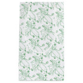 キュウリラインアートグリーン&ホワイト スモールペーパーバッグ (正面)