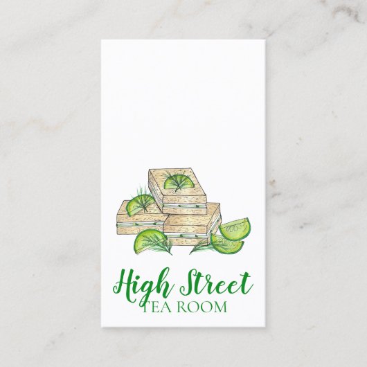 キュウリーフィンガーサンドイッチアフタヌーンティールームカフェ 名刺 (正面)