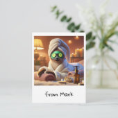 キュウリ付き猫スパトリートメント ポストカード (スタンド正面)