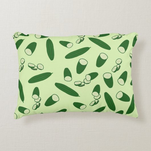 キュウリ模様 アクセントクッション (正面)
