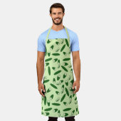 キュウリ模様 エプロン (着用した状態)