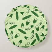 キュウリ模様 ラウンドクッション (裏面)