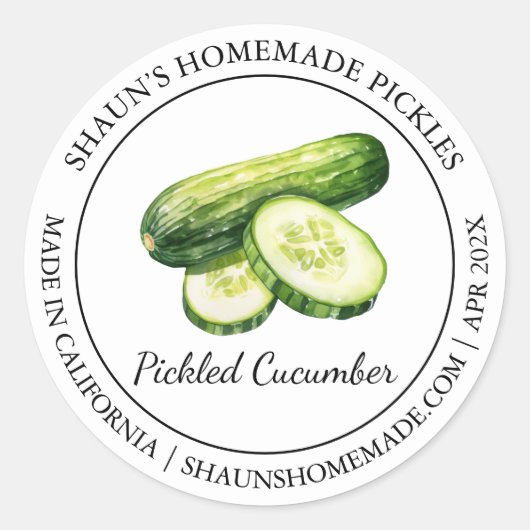 キュウリ漬けラモダンベル ラウンドシール (正面)