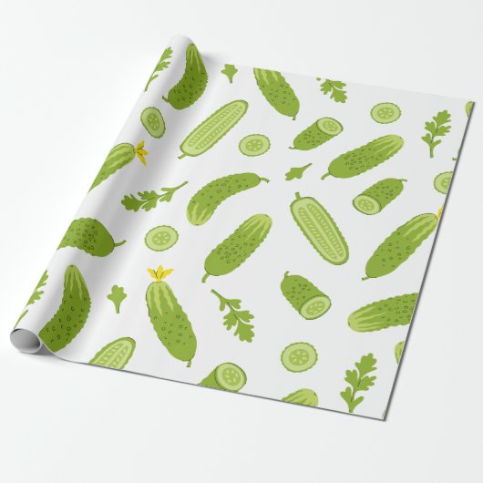 キュウリ漬け野菜ビーガンベジタリアン ラッピングペーパー (アンロールド)