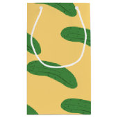 キュウリ漬け野菜好きの食べ物ユーモア スモールペーパーバッグ (裏面)